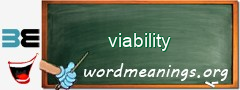 WordMeaning blackboard for viability